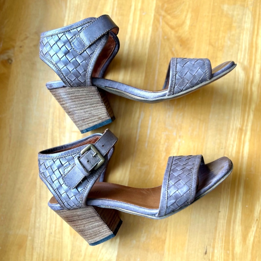 Fabianelli woven leather block heel sandals 39